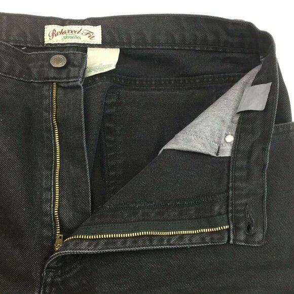 St. Johns Bay Womens Relaxed Fit Straight Leg Black Jeans Pants Cotton Size 14 - Picture 2 of 7